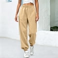 thumbnail image 2 of Rvasteizo Women Sweatpants Cuffed Loose Full Length No Pocket Jogger Pants, 2 of 5