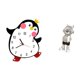 thumbnail image 5 of Reloj de pared,Reloj de pared silencioso y decorativo que no hace tictac,Reloj de pared silencioso de pingüino pequeño Reloj de madera,Figura de escritorio,Estante con estatua de astronauta, 5 of 8