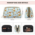 thumbnail image 2 of Cartoon Flower Fox Blue Makeup Bag, Large Capacity Travel Cosmetic Bag for Women Girls- Travel Toiletry Bag Leather Portable Waterproof Makeup Case Organizer with Handle, 2 of 4