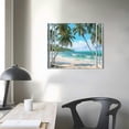 thumbnail image 3 of EastSmooth Bathroom Beach Window Wall Art: Coconut Trees on Sands Picture Coastal Canvas Artwork Modern Quiet Seascape Prints Tropical Palm Holiday Ocean Painting for Living Room Bedroom Office, 3 of 4