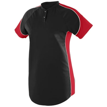 Augusta Sportswear Girls Blast Softball Jersey L Black Red White