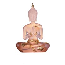7'' Buddha Statues Translucent Resin Statue Decoration,Small Seated Buddha Collectibles Indoor Ornaments for Home Temple Diwali Decor[Energy Class A]