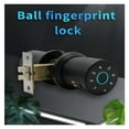 thumbnail image 3 of Smart Fingerprint Digit Round Knob Black C-level Security Key Electronic Door Lock APP To Unlock ,Security Locking, 3 of 7
