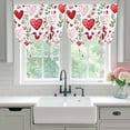 thumbnail image 4 of Valentine's Day Balloon Curtains for Bedroom/Front Door/Bathroom, Pink Red Love Heart Spring Green Botanical Tie Up Curtains 63 Inch Length Light Filtering Kitchen Curtains Shades for Windows 46"x63", 4 of 8