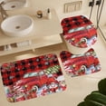 thumbnail image 6 of Merry Christmas Deer 4 Pieces Shower Curtain Set,Winter New Year Xmas Bells Tree Snowflakes Non-Slip Rugs Toilet Lid Cover Bath Mat and Bathroom Curtain, 6 of 8