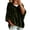 Army Green, variant on FAHUOMU Women's Pullover Hoodies Three Quarter Sleeve Drawstring Velour Tops Casual Loose Fit Warm Fall Winter Clothes