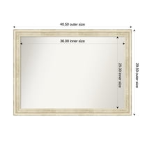 Amanti Art Custom Wall and Bathroom Mirror (29.5 x 40.5 in.), Country White Wash Frame