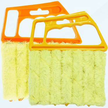 2 Pcs Blind Cleaner Duster Tool, Handheld Mini Duster Brush for Window Blinds, Wood Blinds, Venetian Shades, and Window Air Conditioners, Washable and Removes Dirt and Dust (2pcs)