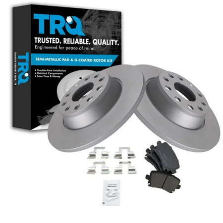 En Oferta Trq Rear Metallic Brake Pad &Amp; 2 Coated Rotor Set Fits Select A3 Vw Eos Gti Jetta Passat