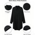 thumbnail image 6 of jinghuiyue Women's Button Down Shirt Dresses Long Sleeve Oversize Blouse Casual Long Shirts with Side Pockets L, 6 of 7