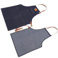 thumbnail image 3 of BBQ Apron, Quick Release Cross-back Leather Apron Apron With Pocket Denim  Hotel Use For Chef For Hairdresser 23.62 X 29.53 In, 3 of 8