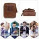 thumbnail image 3 of Small Waist Packs Men Phone Waist Pouch Leather Fanny Pack Waterproof Business Travel Running Cycling Sports Belt Bag Brown, 3 of 5
