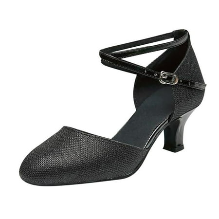 Women s Ballroom Tango Latin Shoes Heels Wedges Salsa Dancing Shoes Sequins Lace Up Wedge Sandal Shoes Social Dance Shoe 8