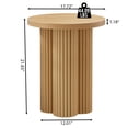thumbnail image 3 of Wirrytor Round Side Table Set of 2, Fluted End Table, Mid Century Modern Small Accent Tables, Bedside Table, Couch Side Table, Nightstand for Bedroom Couch,Oak, 3 of 8