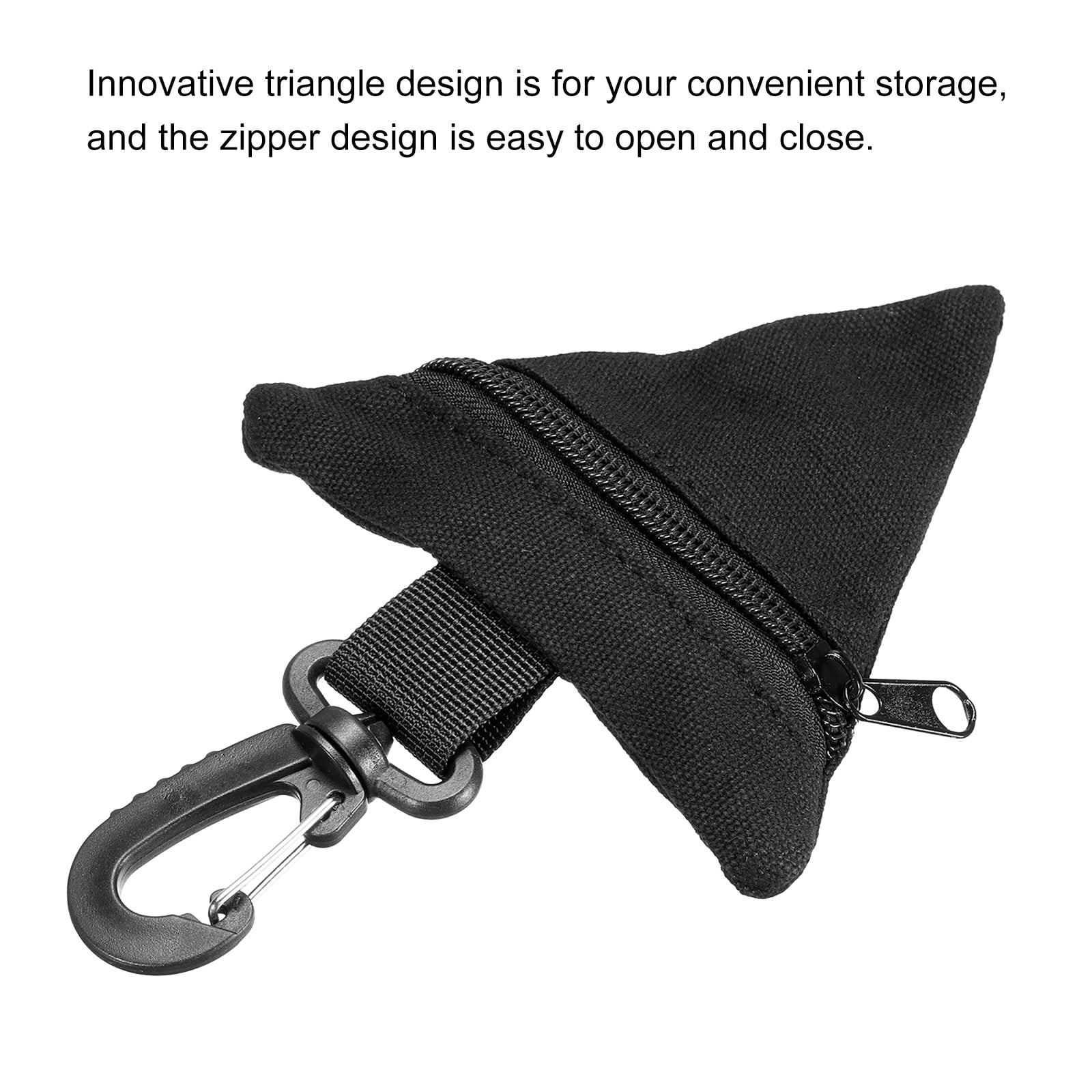 Unique Bargains Coin Purse Outdoor Triangle Wrist Bag Small Changes Wallet Case Black