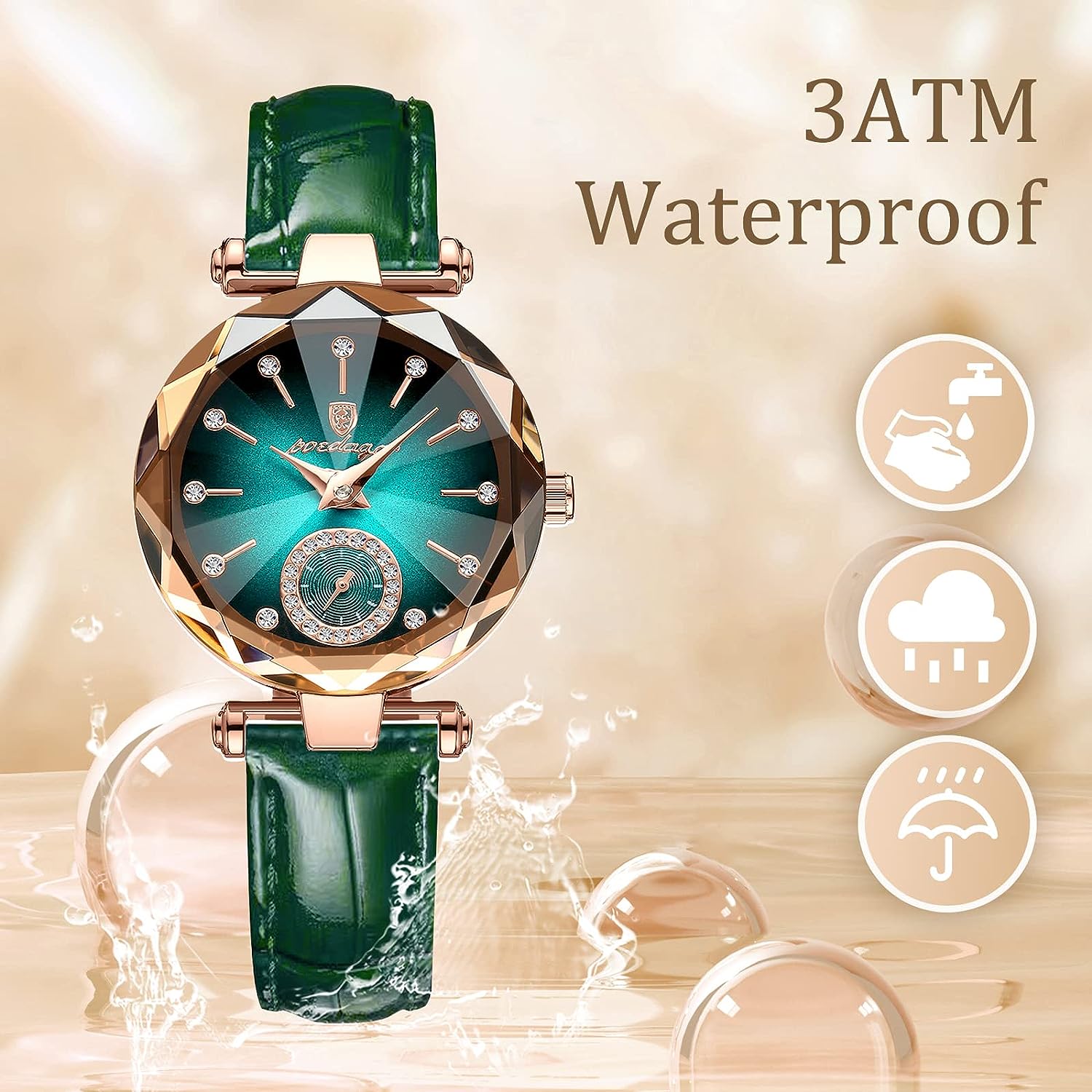 Watches for Women with Elegant Leather Strap, Fashion Analog  display picture 3