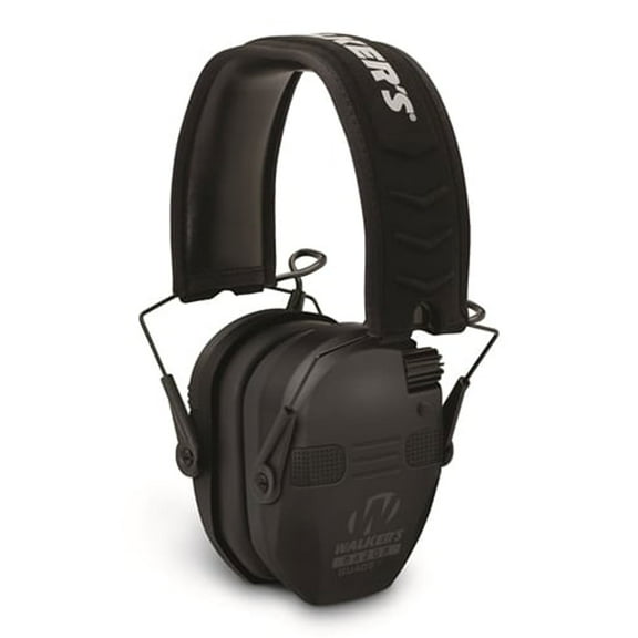 Walker's Lightweight Shooting Range Razor Slim Electronic Quad Ear Muff, Black
