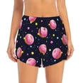 thumbnail image 3 of Uemuo Cartoon Donut Planets Pattern Women's Athletic Shorts High Waisted Running Shorts with Liner Pockets Gym Elastic Workout Shorts-Medium, 3 of 9