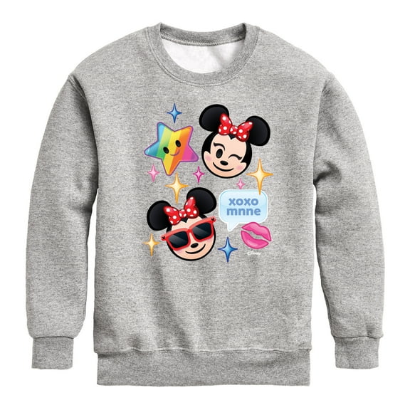 Disney Emoji - Minnie Assorted Emojis - Toddler And Youth Crewneck Fleece Sweatshirt