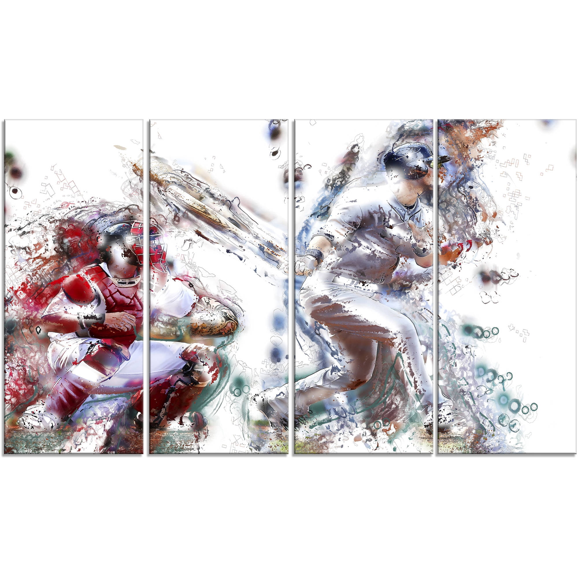 Baseball Strike, 4 Panels, 48" x 28"