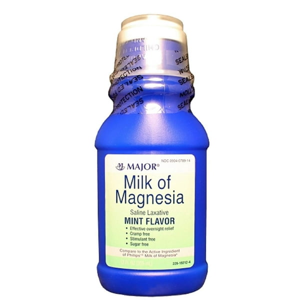 MAJOR MILK OF MAGNESIA MINT MAGNESIUM HYDROXIDE8 white 12OZ Walmart