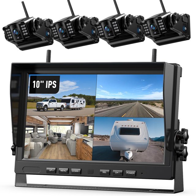 Cámara de respaldo inalámbrica eRapta 4 con monitor IPS de 10,1"
