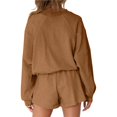 thumbnail image 3 of Conjuntos de Dos Piezas para Mujer, Otoño 2025, con Mangas Murciélago Extragrandes, Top y Pantalones Cortos Informales, Chándal. Color Caramelo M, 3 of 10