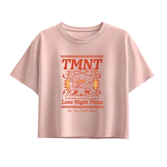 Teenage Mutant Ninja Turtles - Late Night Pizza Girls' Short Sleeve Boxy Graphic T-Shirt