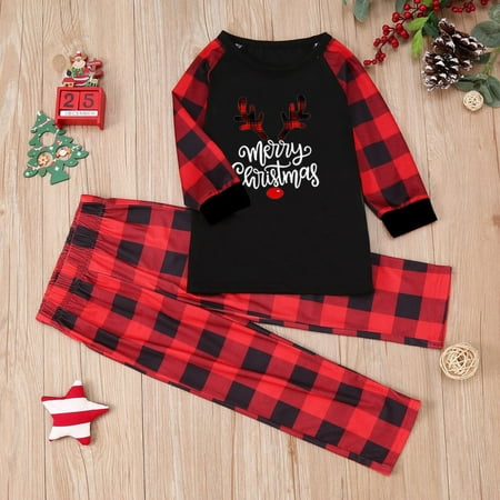 

SUWHWEA Christmas Pajamas for Family Christmas Baby Kids Child Printed Top+Pants Family Matching Pajamas Set Family gifts on Clearance