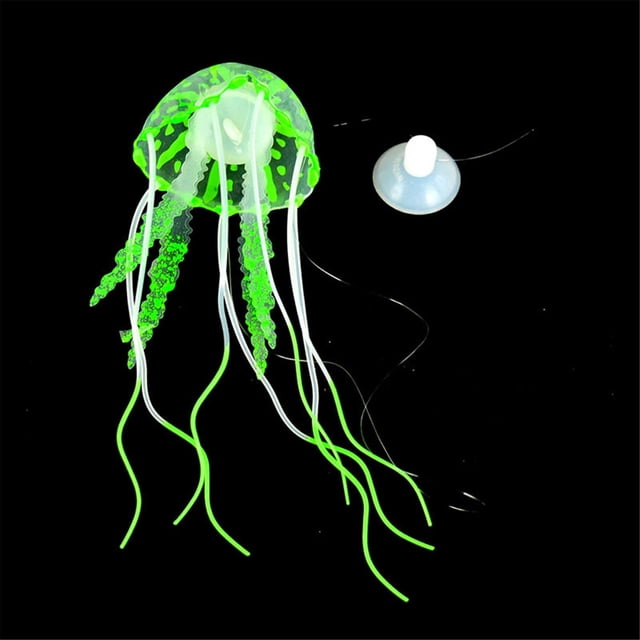 Fiudx Adorno de Medusa Artificial, Decoración Fluorescente Brillante, Diseño Flotante Realista, Movimiento Flexible con La Corriente de Agua, Mejora El Acuario, Fácil Instalación, Tamaño 5 X 15 Cm