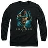 Aquaman Movie Trident Long Sleeve T-Shirt Adult 18/1 Black