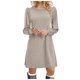 thumbnail image 2 of Vestido de punto para mujer - Vestido túnica informal de manga larga abullonada y cuello redondo para otoño/invierno, 2 of 8
