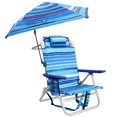 thumbnail image 1 of Silla de playa PRETZI, mochila con paraguas ajustable, color azul, 1 of 7