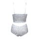 thumbnail image 2 of Gibobby Conjunto de lencería Traje de puntos, ropa interior ajustable interesante con tirantes para mujer, ropa interior Sexy envolvente de encaje(Blanco M), 2 of 5