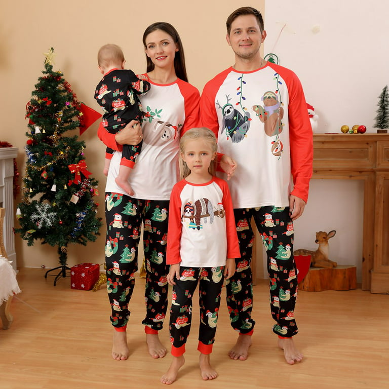 BULLPIANO Matching Christmas Family Pajamas Sets Christmas PJ's Holiday  Santa Claus Sleepwear Pajamas Loungewear Xmas Clothes Nightwear Sleepwear  Sets