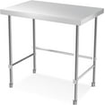 thumbnail image 2 of Luku 36"x24" Stainless Steel Work Table, Heavy Duty Prep Table with Adjustable Casters, Open Base – Silver, 2 of 5