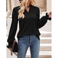 thumbnail image 3 of Alsol Lamesa Womens Long Sleeve Fall Tops Dressy V Neck Knit Top Casual 2023 Trendy Tshirts Blouses Shirts for Women, 3 of 6