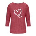 thumbnail image 2 of ZUKMRJPC Women's Crewneck Sweater Long Sleeve Cute Heart Slim Fit Pullover Sweater Fall Fashion Casual Warm Solid Color Knitted Tops, 2 of 5