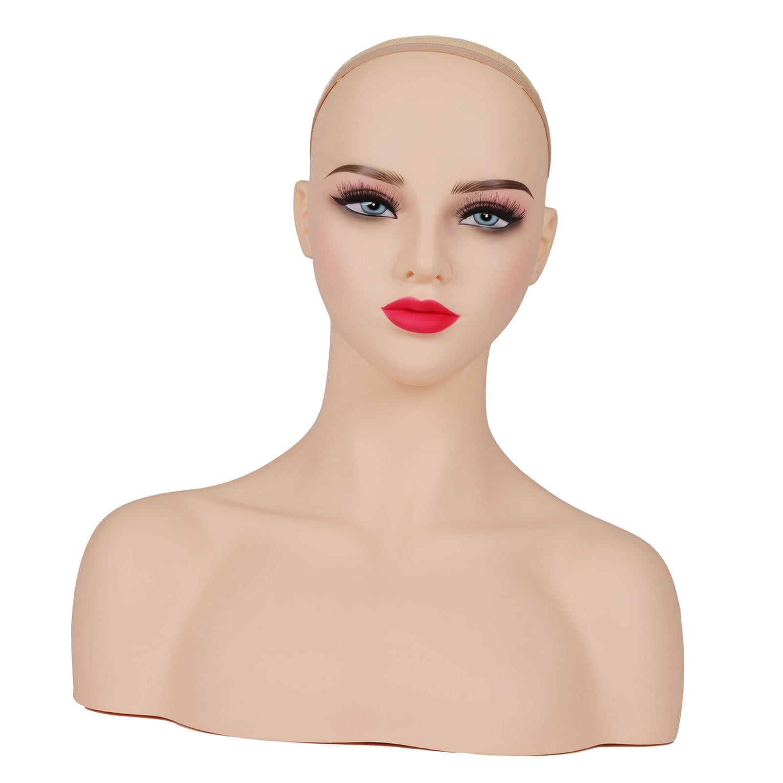 Gazechimp Female Bald Mannequin Head Manikin Stand for Making Earrings Glasses