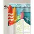 thumbnail image 3 of Tie Up Valance Curtain for Kitchen, Colorful Surfboard on Blue Wood Board Rod Pocket Short Curtains Adjustable Tie-Up Shade Valances, Summer Sports Window Treatment for Bathroom Living Room Bedroom, 3 of 7