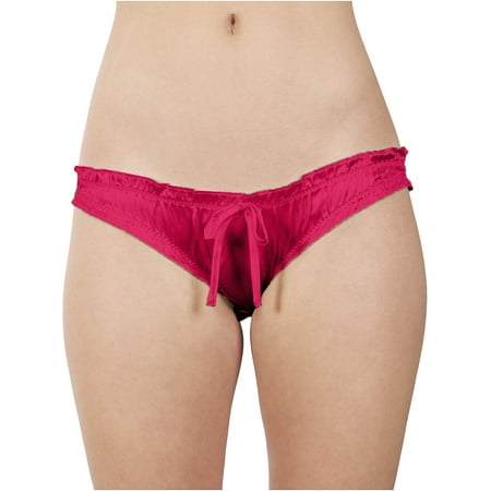 

Intimo Women s Poly Charmeuse Ruffled Bikini Underwear
