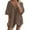 Brown, variant on YUHAOTIN Date Night Outfit for Women Sexy Casual Fall Oversized 2 Piece Clothing Set V Neck T Shirt Shorts Activewear Womens Pajama Sets Shorts and Tank Top Brunch Outfits for Women