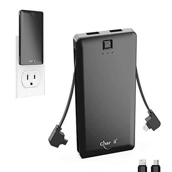 Chargii Android Power Bank -Cell Phone Battery Pack Compact with High-Performance Cells & 2 USB Output- Black