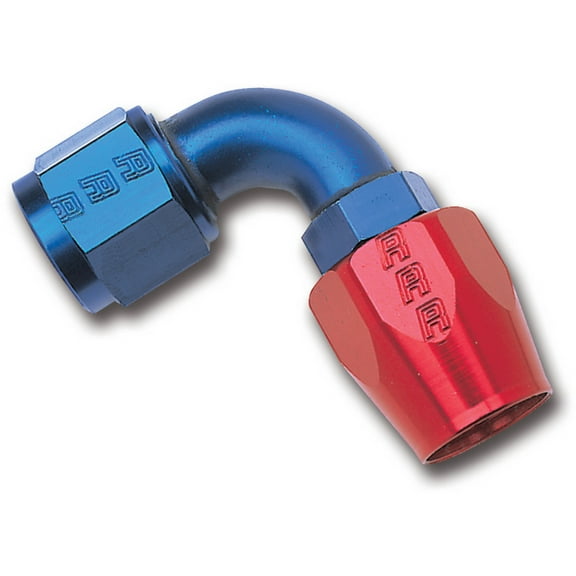 Russell 610170 Red/Blue Anodized Aluminum -8AN 90-Degree Hose End