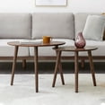 thumbnail image 6 of MAYEERTY Mid-Century Modern Solid Oak Coffee Table – Oval Pebble-Shaped Wooden Table for Living Room, Office, or Bedroom, 6 of 9