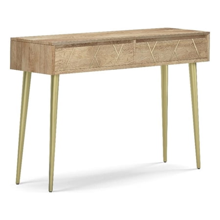 Pemberly Row Solid Wood and Metal 48 Wide Contemporary Console Table in Natural