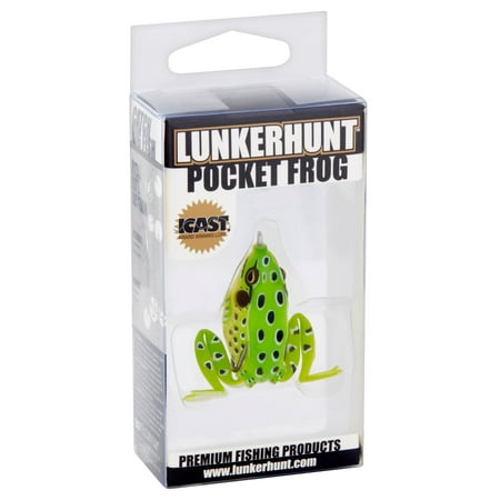 Lunkerhunt Pocket Frog - Topwater Lure - Leopard,1.75in,1/4oz,Soft Baits,Fishing Lures