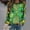 Shirts-807Green, variant on Women's Graphic Tees Loose Fit Crew Neck Sweatshirts Long Sleeve Tops Dressy Casual Green Celtic Knot Faux Texture Shamrock Print Outfits