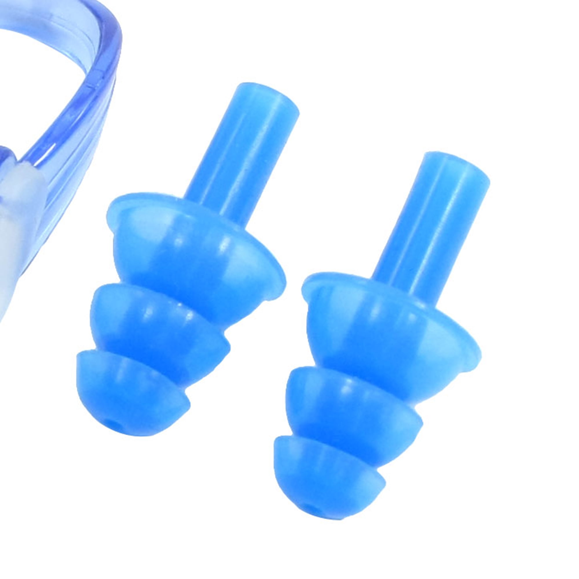 Unique Bargains Blue Swimming Earplugs Nose Clip Clear Plastic Box