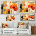 thumbnail image 4 of Designart "Cubic Flowers In Bold Orange I" Modern Geometric Floater Framed Canvas Wall Art, 4 of 5